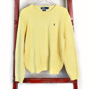 Vintage POLO Ralph Lauren YELLOW Knit Sweater XL